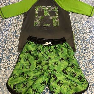 Minecraft Bathing Suit and Rash Guard